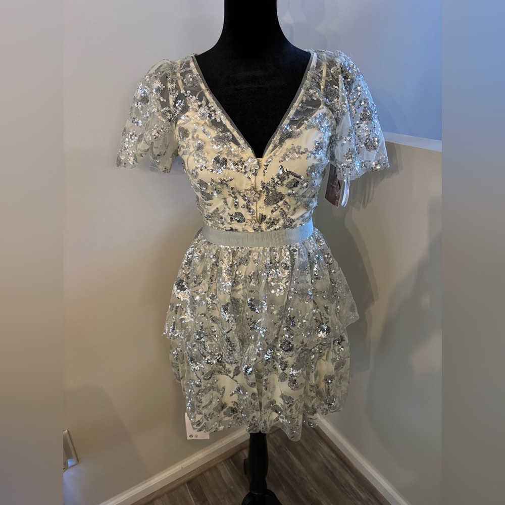 Self Portrait Floral Sequin Dress